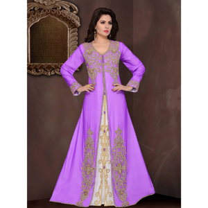 Calidad Premium bordado Georgette islámico Kaftan Hijab conjunto moda modesta para fiestas diarias Eid oraciones musulmanas tradicionales - Product Image 1