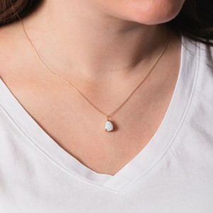 Collar de ópalo etíope de oro de 14 quilates con colgante de corte de pera cadenas de moda piedras preciosas sueltas regalo de Navidad perfecto para mujeres esposas - Product Image 4