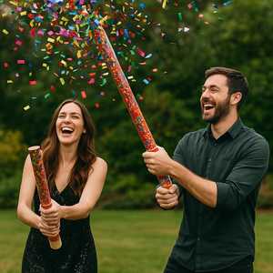 ปืนใหญ่ป๊อปเปอร์หลากสี12สีขนาด60.5ซม. สเปรย์ปาร์ตี้สุดอลังการสำหรับงานแต่งงานงานอีเวนท์อัดอากาศรวมอยู่ด้วย! - Product Image 3