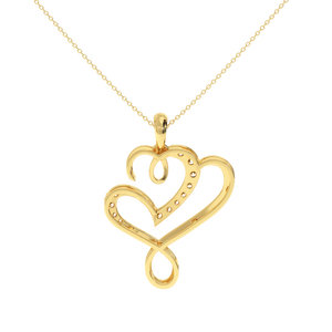 AJRETAIL จี้เพชรรูปหัวใจระยิบระยับ 0.14 กะรัต สี HI ความสะอาด VS-SI ชุบทอง สำหรับทุกเพศ - Product Image 4