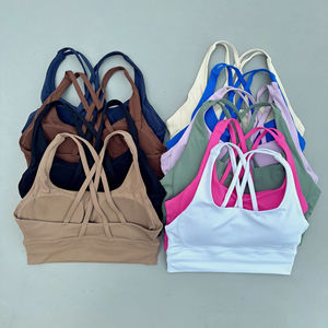 Conjunto de Sujetador Deportivo de Encaje Transpirable de Alta Sujeción para Mujer con Relleno Extraíble, Logotipo Frontal, Top Corto para Yoga, Fitness, Gimnasio y Running - Product Image 2