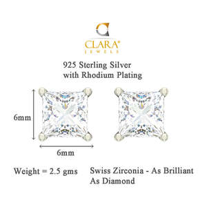 Excellente qualité # # # # Carré # # # # Ensemble collier et boucles d'oreilles pendantes en argent sterling 925 plaqué rhodium avec chaîne, cadeau pour femmes et filles - Product Image 4