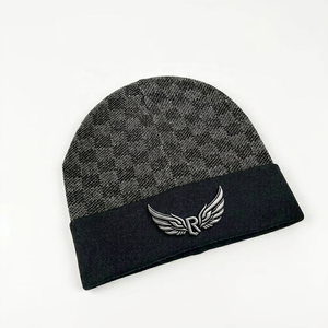Unisex Checkered Beanie Knit Hat with Contrast Color Cuff 100% Acrylic <b>Winter</b> <b>Cap</b> Adults Casual Ski Wear ROLEIN 58-60cm - Product Image 2