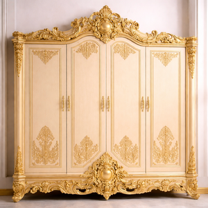 Juego de Muebles de Dormitorio de Madera de Teca Tallada a Mano, Acabado Dorado Moderno, Tamaño Completo, Color Personalizado, Duradero, Hecho en EE. UU. - Product Image 2