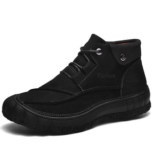 Bottes de randonnée confortables pour hommes, pour usage extérieur, hauteur mi-mollet, imperméables, antidérapantes, avec doublure en mesh - Product Image 1