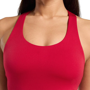 Débardeur élégant avec bretelles à dos nageur Haut sans manches ajusté avec mélange d'élasthanne Débardeur de gymnastique à compression pour femmes - Product Image 5