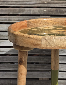 Mesa de centro esmaltada de madera de diseño moderno orgánico Muebles de sala de estar únicos con elegantes detalles artesanales de metal - Product Image 5