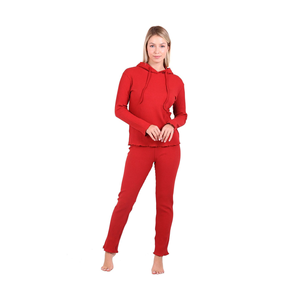Conjunto de chándal acanalado con capucha para mujer - Product Image 3