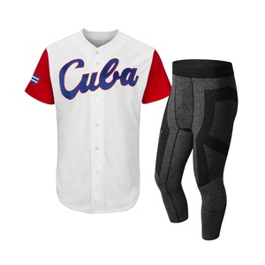 Uniformes de Béisbol y Sóftbol de Alta Calidad, 100% Poliéster, con Logotipo Personalizado, Transpirables, Anti-UV, Cuello en V, Unisex - Product Image 1