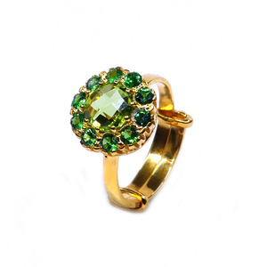 Anillo Vermeil de Plata de Ley 925 de moda para mujer con piedra preciosa peridoto Esmeralda estilo clásico para uso diario - Product Image 4