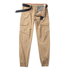 Pantalon de survêtement évasé pour homme en toile légère de haute qualité, style décontracté, avec poches cargo superposées, multi-poches personnalisées, respirant, streetwear - Product Image 2