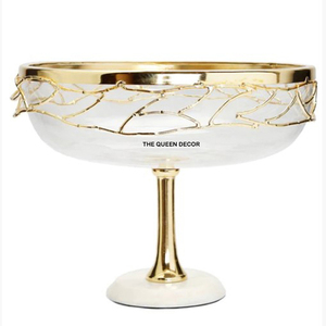 Juego de 2 Tazones Decorativos de Aluminio con Forma Única, Chapados en Oro, para Restaurante y Hotel, Estilo Vintage - Product Image 2