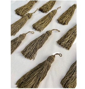 5.5" Olive Green - Set of 12 Tassels Made of Rayon Use for Pillows Wholesale 5yards/lot <b>Bead</b> Tassel Tassels Trim Lac - Product Image 1