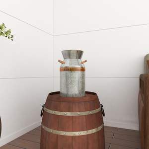 Maceta decorativa de lata de leche de Metal, acabado galvanizado, Material de hierro, jarrón de suelo ecológico para el hogar elegante, centro de mesa interior - Product Image 5
