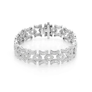 Pulsera de Eslabones con Moissanita de Corte Redondo Certificada por GRA, Fabricada en India, Diseño Superior 2023 y Alta Calidad, Pulsera de Boda - Product Image 6