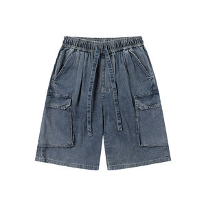 Pantalones cortos de mezclilla personalizados informales para hombre Pantalones cortos de mezclilla personalizados OEM - 100% Pantalones cortos de verano de algodón elástico para hombres y mujeres - Product Image 4