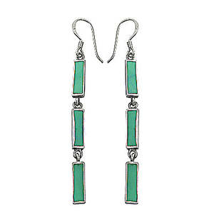 Pendientes de Plata 925 con Gema Verde, Joyería de Moda para Regalo de Mujer - Product Image 2