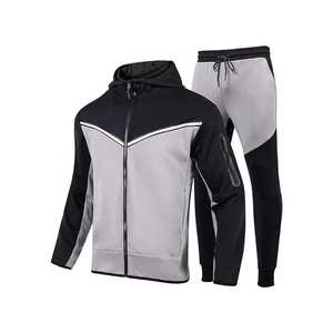 Chándales deportivos Unisex en blanco con logotipo personalizado, ropa de entrenamiento para correr, conjunto de dos piezas, poliéster/algodón, resistente al agua - Product Image 4