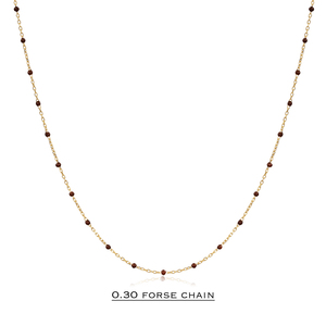 Collar de Cadena Chapado en Oro con Diseño de Esmalte Color Marrón, Joyería Turca Hecha a Mano al por Mayor en Plata de Ley 925 - Product Image 2
