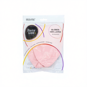 Palloncini in lattice Party Love R36 rosa pastello 90 cm, confezione da 3 pezzi, biodegradabili - Product Image 2