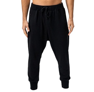 Nouveau pantalon de survêtement pour homme, coupe classique, hiver, entrejambe bas, respirant, noir uni, luxe, taille élastique, poches latérales - Product Image 6