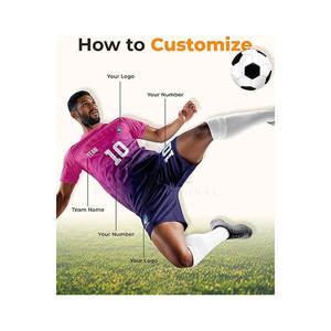 Camiseta de Fútbol Personalizada, Uniforme con Nombre de Equipo, Número y Logotipo, Unisex para Adultos, 100% Poliéster, Ligera, para Entrenamiento de Fútbol - Product Image 3