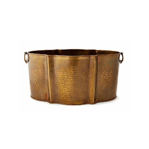 Maceta de flores de diseño clásico, cesta de maceta martillada de Color dorado Vintage, tamaño personalizado para maceta decorativa de fiesta 2025 - Product Image 1