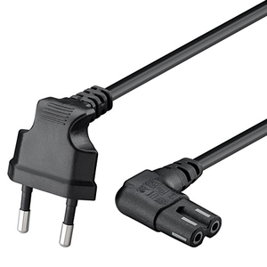Câble de connexion avec prise Euro angulaire noire 0,75 m - Product Image 1