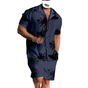 2024 브랜드 일반 스포츠웨어 남성 3D 인쇄 패션 셔츠 + 반바지 투피스 세트 하와이 비치 라펠 셔츠 세트 남여 공용 의류