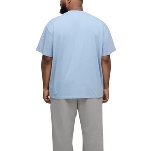 T-shirt court 100% coton pour hommes coupe Boxy 220 grammes poids lourd graphique Streetwear DTG impression Logo motif solide surdimensionné - Product Image 3