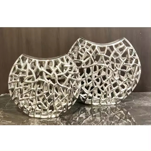 Color Plata Conjunto De Dos Macetas Decoración De La Boda Precio Al Por Mayor Fabricación Florero Hotel Piso Decorativo - Product Image 5