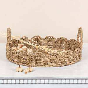 Plateaux de luxe en jonc de mer pour servir et présenter, prix bas, plateau en paille de raphia, récipient en jonc de mer - Product Image 3