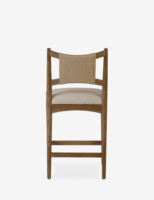 Chaise haute de bar moderne de luxe en bois massif personnalisée avec cannage pour restaurants, maisons, centres commerciaux et écoles