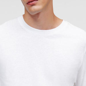 Stock bajo MOQ disponible más vendidos 100% tela de algodón 190 GSM cuello redondo media manga liso camisetas de hombre logotipo personalizado Anti-retráctil - Product Image 6