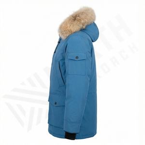 Chaqueta Parka para Hombre con Capucha Desmontable, Chaqueta Acolchada de Piel Sintética, Chaqueta de Invierno con Cuello Alto, Térmica, Gruesa - Product Image 3