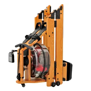 Nouveau rameur commercial équipement de gymnastique aquatique bois rameur d'intérieur fitness plaque de résistance pliante chargé machines à rangées
