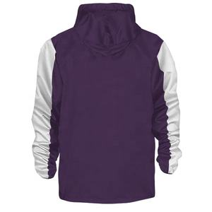 Jersey de nailon repelente al agua, ropa de calle cortavientos, chaqueta Anorak con media cremallera y capucha en blanco, Anorak con reflectante - Product Image 2