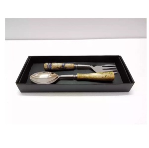 Rose <b>Gold</b> Plated <b>Cutlery</b> <b>Set</b> of Five New Metal Flatware <b>Set</b> With Marble Handle New Design Metal <b>Cutlery</b> <b>Set</b> in Premium Quality - Product Image 1