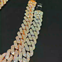 Chaîne cubaine unisexe de 20 mm en moissanite, personnalisée, de haute qualité, style hip-hop, en argent sterling 925, certifiée IGI