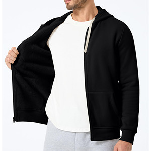 Sudadera con capucha unisex con cremallera completa y logotipo personalizado, Sudadera con capucha de poliéster/algodón de punto al por mayor, talla XL para invierno, hombres y mujeres - Product Image 3