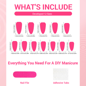 Lot de 24 faux ongles en amande à presser : Design français violet avec étoiles et <span class=keywords><strong>cerises</strong></span> peintes à la main – Kit d'ongles préfabriqués - Product Image 4