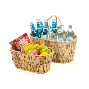 La mejor opción para la cesta de frutas de la cosecha del jacinto de agua del granjero con cesta de almacenamiento de picnic tejida con asa de Vietnam B2B - Product Image 1