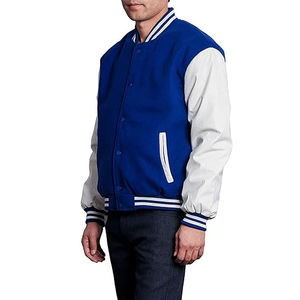 เสื้อแจ็กเก็ตเบสบอลผ้ากำมะหยี่ปักลายผ้าคอตตอนโพลีเอสเตอร์สำหรับวิทยาลัยของผู้ชาย - Product Image 3