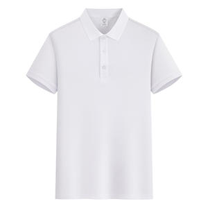 Camiseta de manga corta de color sólido 100% poliéster personalizada OEM con logotipo bordado, ropa de trabajo de color sólido, camisa polo - Product Image 1