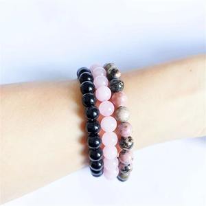 CTB2-NE 8mm bracciale in pietra naturale rosa Zebra <span class=keywords><strong>Jaspers</strong></span> Rhodonite perline bracciali per donne uomini gioielli regalo energia curativa - Product Image 3