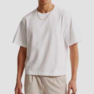 เสื้อยืดผู้ชายทรงบ็อกซี่ขนาดใหญ่พิเศษซักด้วยกรดเสื้อยืดครอปแบบสั่งทำ - Product Image 1