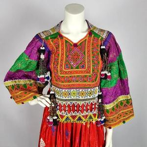 Kuchi robe afghane 2025 nouveau Design Style Vintage couleur différente Churma Dozi travail avec Antique Wattai Mudgull & Balatana - Product Image 1