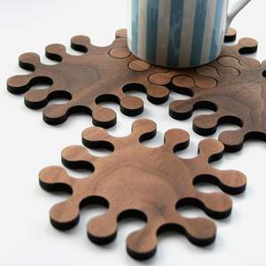 Posavasos de Madera Natural Estilo Bohemio Hecho a Mano Diseño Personalizado Ecológico Posavasos de Mesa para Oficina Escritorio Alta Calidad - Product Image 1