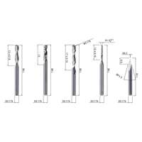 CNC Carbide Tipped Router Bits 5-Piece Set for Snapmaker 2.0/Artisan-3.175mm Shank Diameter Woodworking Use
