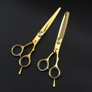 Tijeras de pelo de oro de 6,0 pulgadas de nueva moda al por mayor Sessors de belleza con diseño elegante para cortar el pelo - Product Image 3